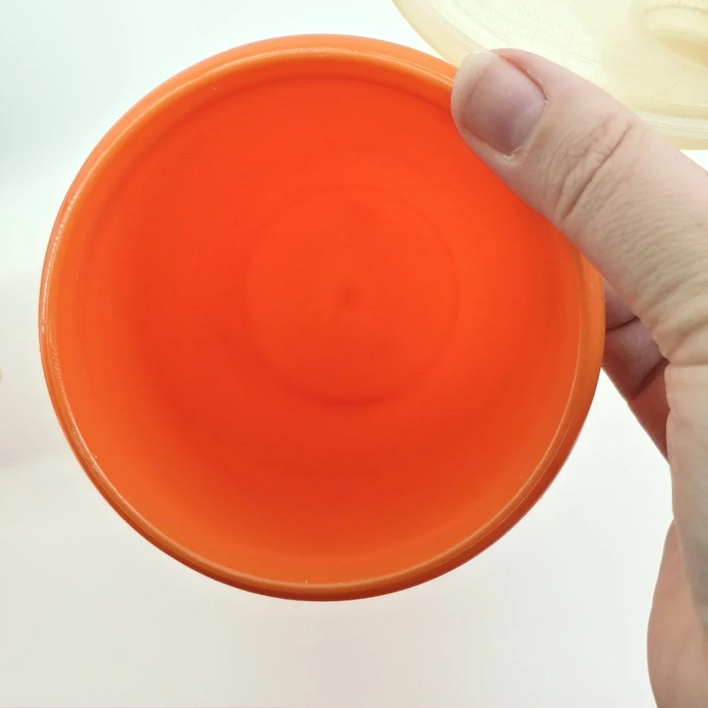 Tupperware Orange 6 Measuring Cups 7 Spoons Sets Include D-Ring & Slimline 32oz